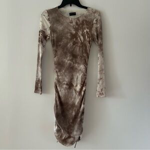 White Fox Tie Dye Long Sleeve Dress Size M